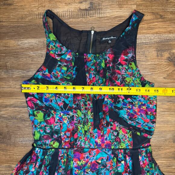 Broadway & Broome Silk Dress Women's Size 0 Abstract Floral Colorful Pleated - Picture 5 of 11